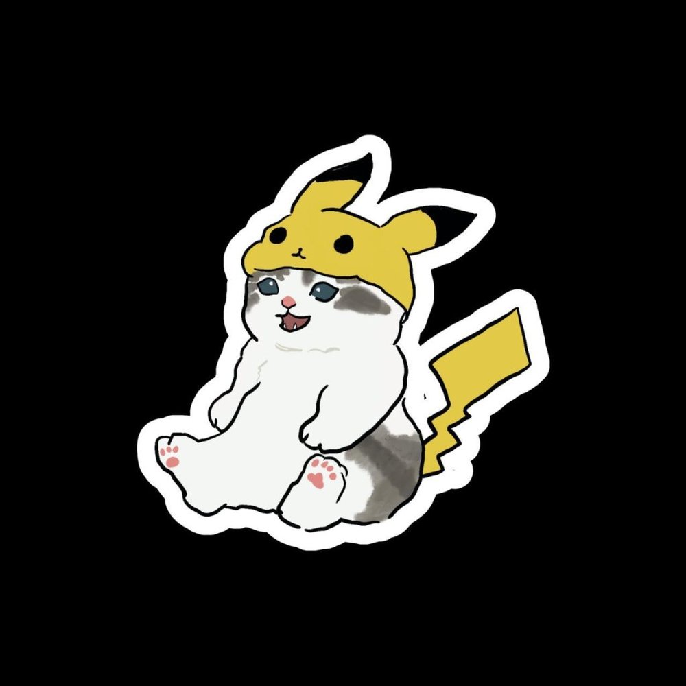 Cat Pikachu Vinyl Sticker